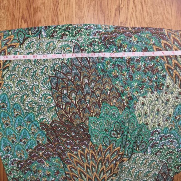 Ellen Parker Size Small Green Paisley Floral Boho Maxi Dress Lightweight Summer - Picture 6 of 7